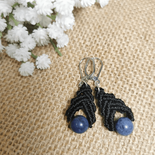 Boucles d&#039;oreilles nature lapis lazuli