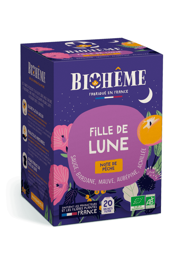 Infusion Fille de Lune – x20 inf Sauge - Bardane - Mauve - Aubépine - Achillée