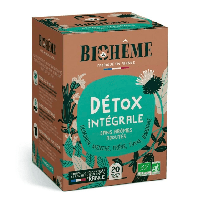 Infusion Détox intégrale – x20 Inf Romarin - Menthe poivrée - Frêne - Thym - Bardane